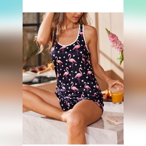 Ekouaer Womens Tank Top Pajama Set Comfy Sleeveless Sleepwear Size Large (EUC) - Picture 4 of 14